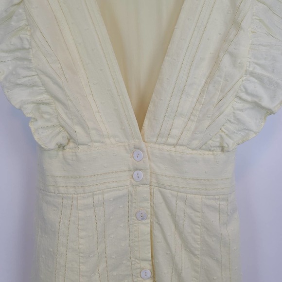 Lulu's Daydreaming Of You Yellow Swiss Dot Button-Front Mini Dress #376 - Picture 6 of 12